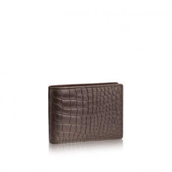 Louis Vuitton ポルトフォイユ・ミュルティプル アリゲーター マット 財布&小物 N91780 モカ