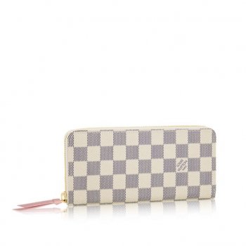 louis vuitton ポルトフォイユ・クレマンス ダミエ・アズール 財布&小物 N61264 ローズ・バレリーヌ