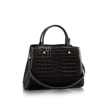 louis vuitton モンテーニュmm クロコダイル&アリゲーター エキゾチックレザー N92327 ノワール